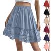 Damen Patchwork Spitzen-Kurzrock, Mädchen Sommer-Halbrock