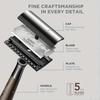 Double Edge Safety Razor Handle Razor with 5 Blades Heavy Duty Eco-Friendly Razor Replaceable Blade