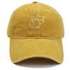 Cotton Fabric Baseball Cap Butt Cat Embroidery Baseball Hat Vintage Dad Hat  Outdoor
