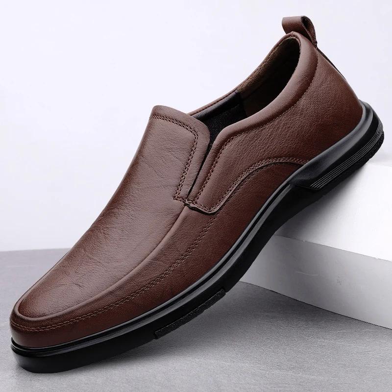 Leather Men Shoes New Trendy 2024 Casual Mens Slip On Shoes Male Lightweight Driving Shoe Sneakers Plus Size 37-46 High Quality