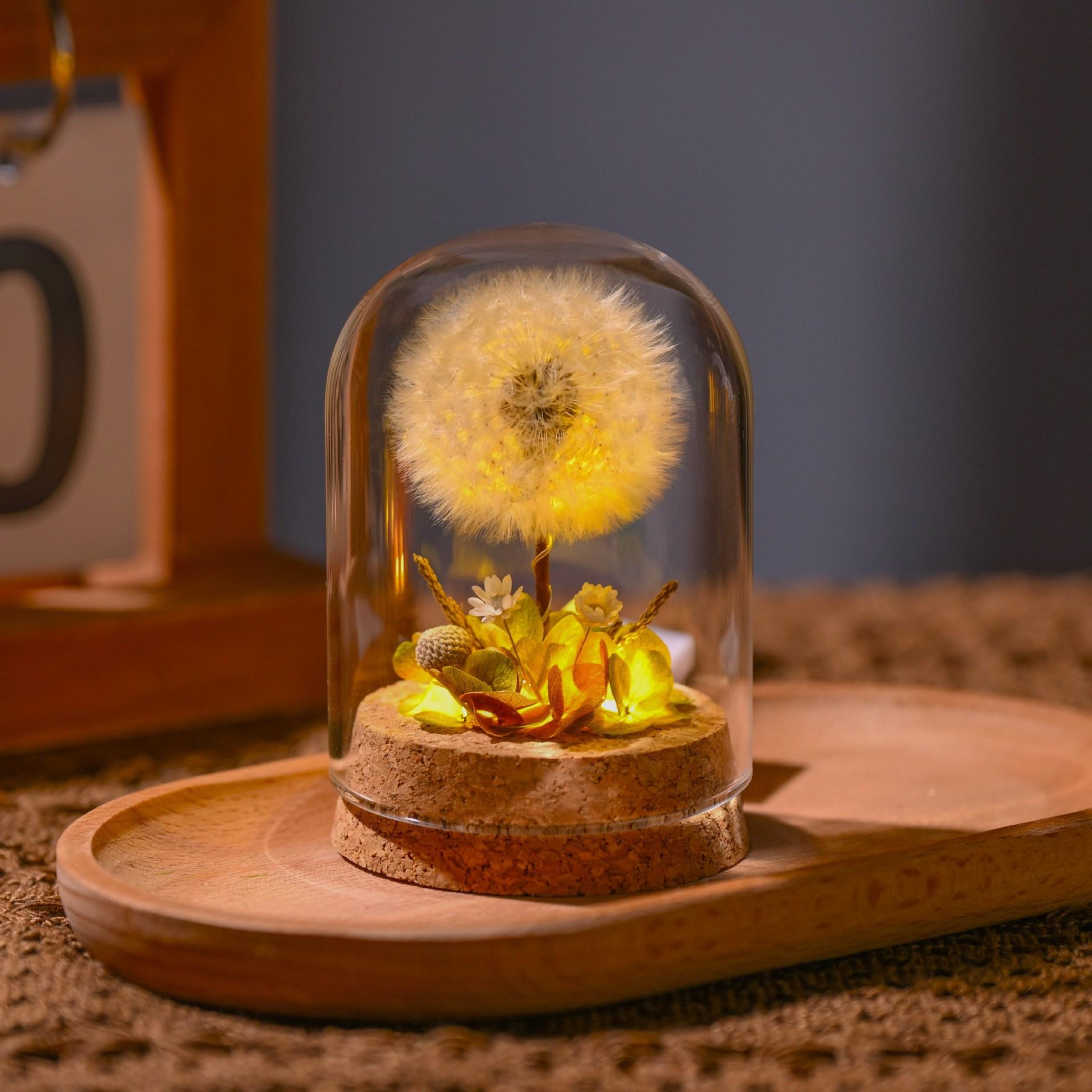 

Dandelion Night Light Bouquet in Glass Cover: Perfect Gift for Birthdays, Classmates, Girlfriends, Valentine s Day, and Mother s Day.