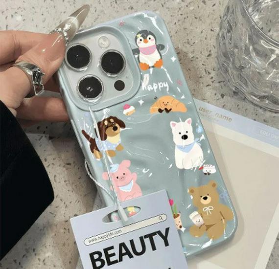 Cartoon Animal Case for Apple 17/17pro/16promax14 - Creative Soft Shell Design Apple 14