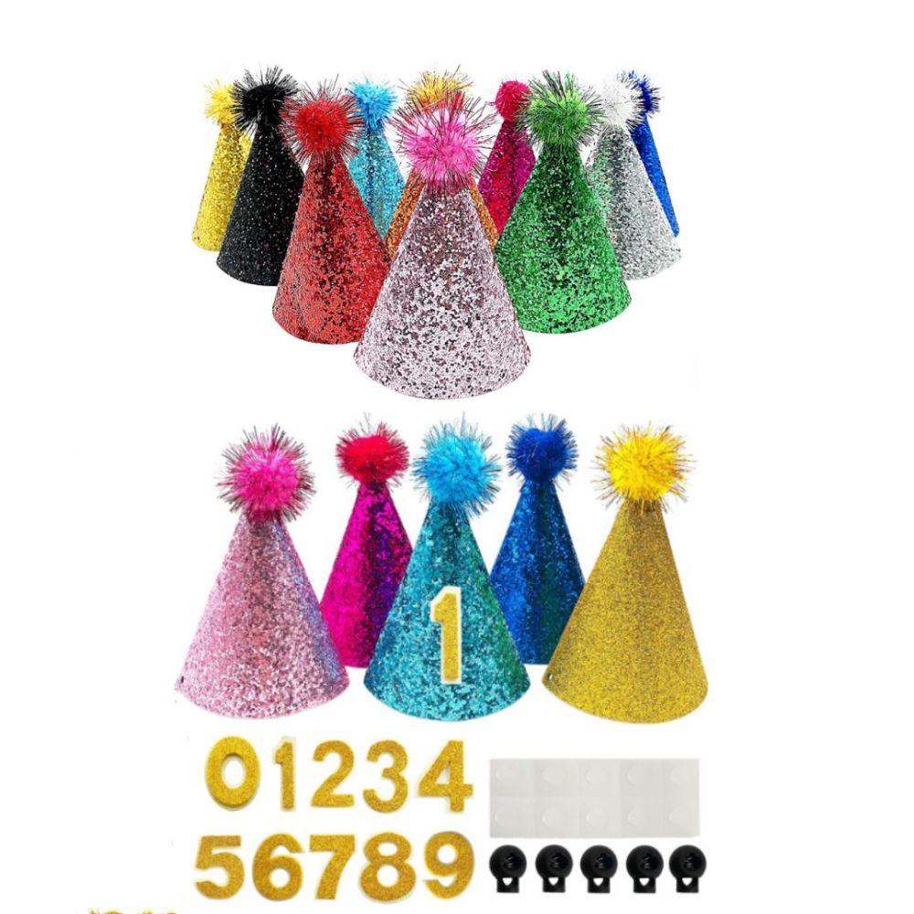 

10 black adjustment buckles Pet Headband Hats Reusable Rabbit Hats Birthday Hat Set Small Dog