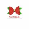 European and American Style Double-Layer Glitter Christmas Bow Hair Clip in Red and Green