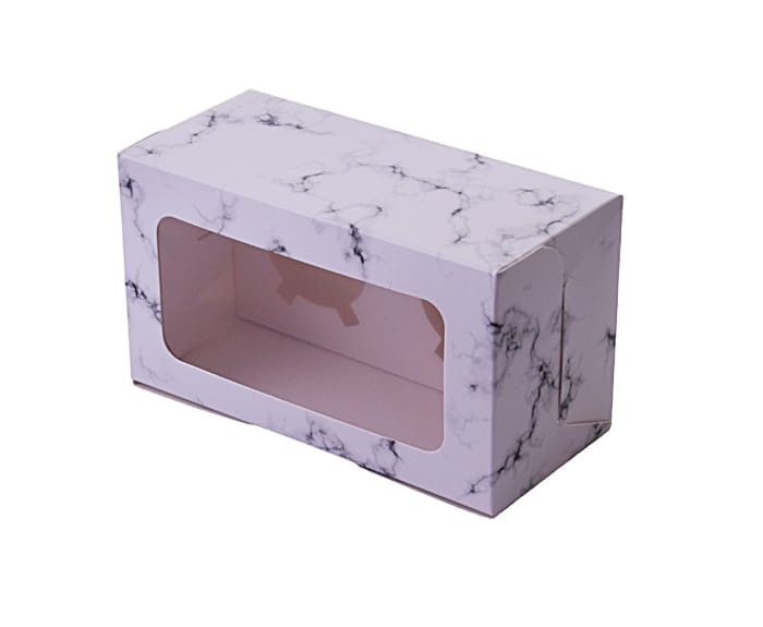 Pudełko Na 2 Muffiny 16X9X7,5Cm Z Oknem I Wkładką 10Szt