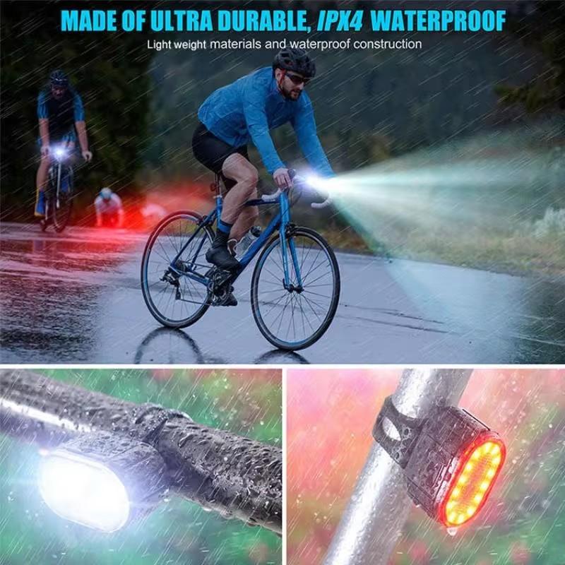 Front Rear Bike Lights Rechargeable Bicycle Cycling USB Flashlight for Bicycle Lighting Front/Rear/Set Bike Lantern Accessories