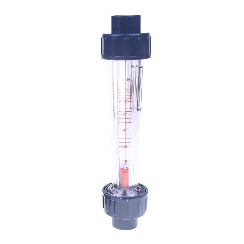 DN15 Short Plastic Flow Meter PVC Rotameter 20mm Bore with Guide Rod, 1/2" NPT Threads for Chemical/Liquid