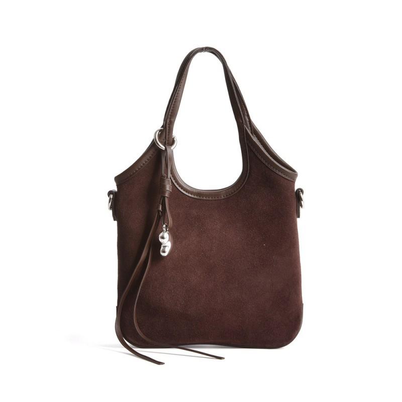 

Fashionable Lazy Style Frosted Cowhide Crossbody Bag Women With A Relaxed Feeling Hanging Decoration Commuting Versatile Handheld Shoulder Trendy 22x5x20cm кофейный
