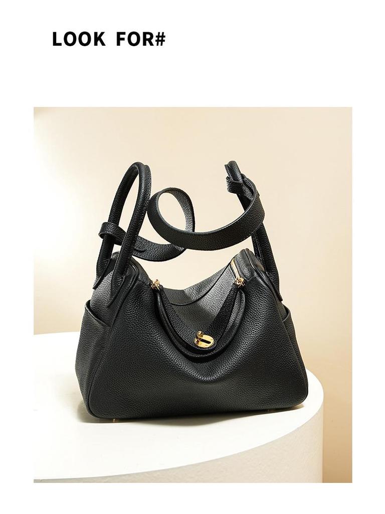 Borsa Dottore TOGO in Vera Pelle di Mucca - Cucita a Mano con Filo Cerato, Sensazione di Lusso, Singola Spalla da Donna, Stile da Pendolare, Best Seller.