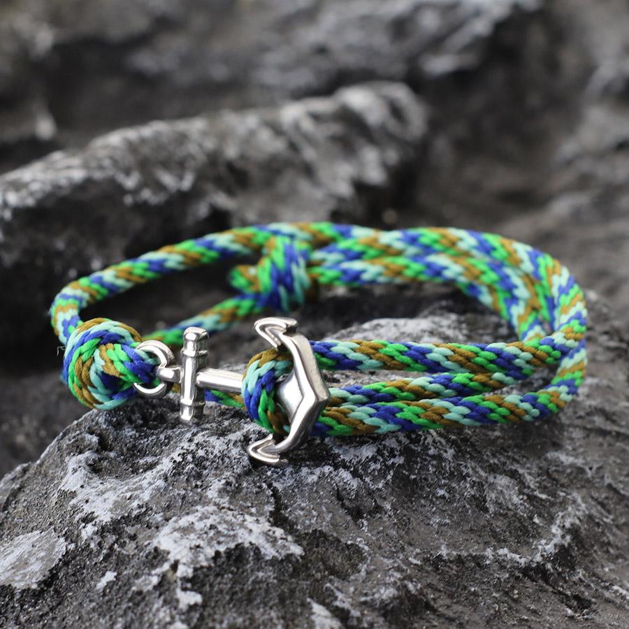 Braided Anchor Bracelet Double Layer Rope Braclet Men Adjustable Women Navy Style Nautical Adventure Accessories Students
