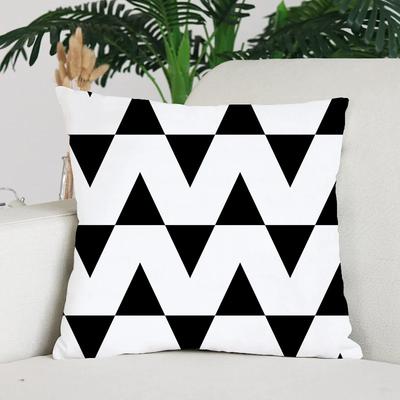 Nordischer minimalistischer schwarz-weiß karierter Druckmuster Kissenbezug für Zuhause Wohnzimmer Sofa dekorativer Kissenbezug