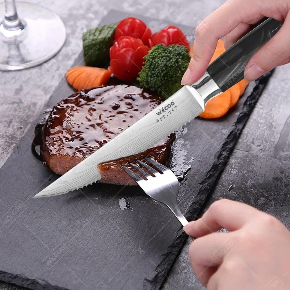 WXCOO Japanese Knife ProfessionalKitchen Knife Multifunction Cleaver 5CR15 Stainless Steel Kitchen Tools Professional Chef Knife Stainless Steel Blade