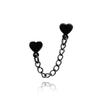 Women's Stainless Steel & Titanium Star Heart Butterfly Double Ear Chain Earrings