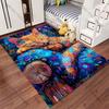 Colorful peaceful cat surrounded flowers carpet Yoga living room room decor children's crawling mat doormat area rug