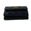 Used CHANELTri-fold Wallet Black/pink Leather Women
