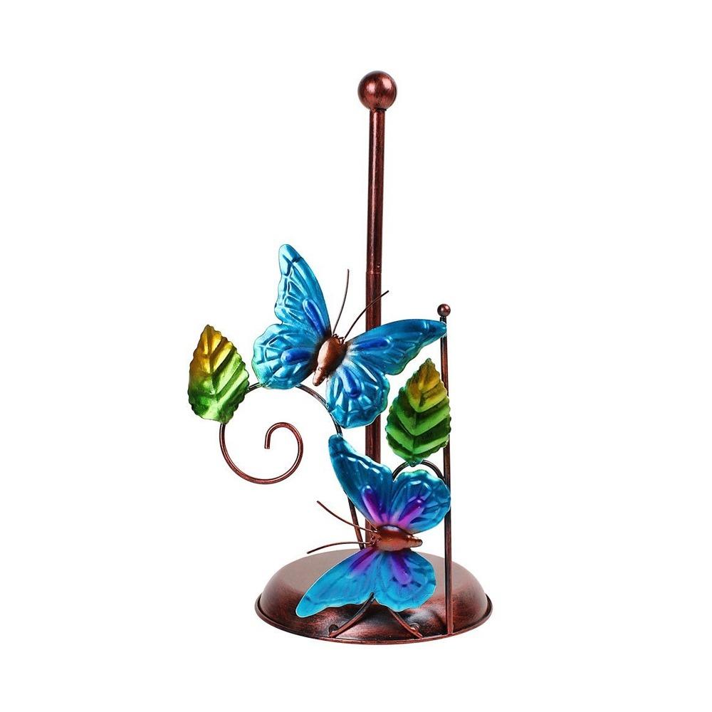 One-handed Tear Butterfly Tissue Stand Iron Vertical Napkins Rack Kitchen