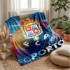 FC Porto Theme Blanket Soft Flannel Blanket Plush Throw Blanket Cozy Sofa Bed Blanket for Home Decor