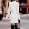 Women's Temperament And Winter Color Round Neck Long Sleeve Sexy Sweater Dress
