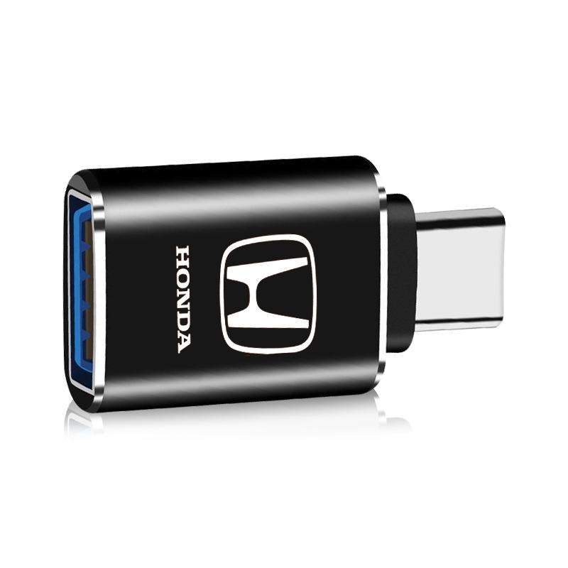 1Pcs Car Charging Adapter Type-C To USB Converter Car Accessories For Honda Fit Mugen Insight Type S R VTEC Modulo Vezel RR Si