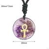 30mm Diameter Round Necklace Pendant Ancient Egyptian Ankh Cross Fashion Jewelry Talisman
