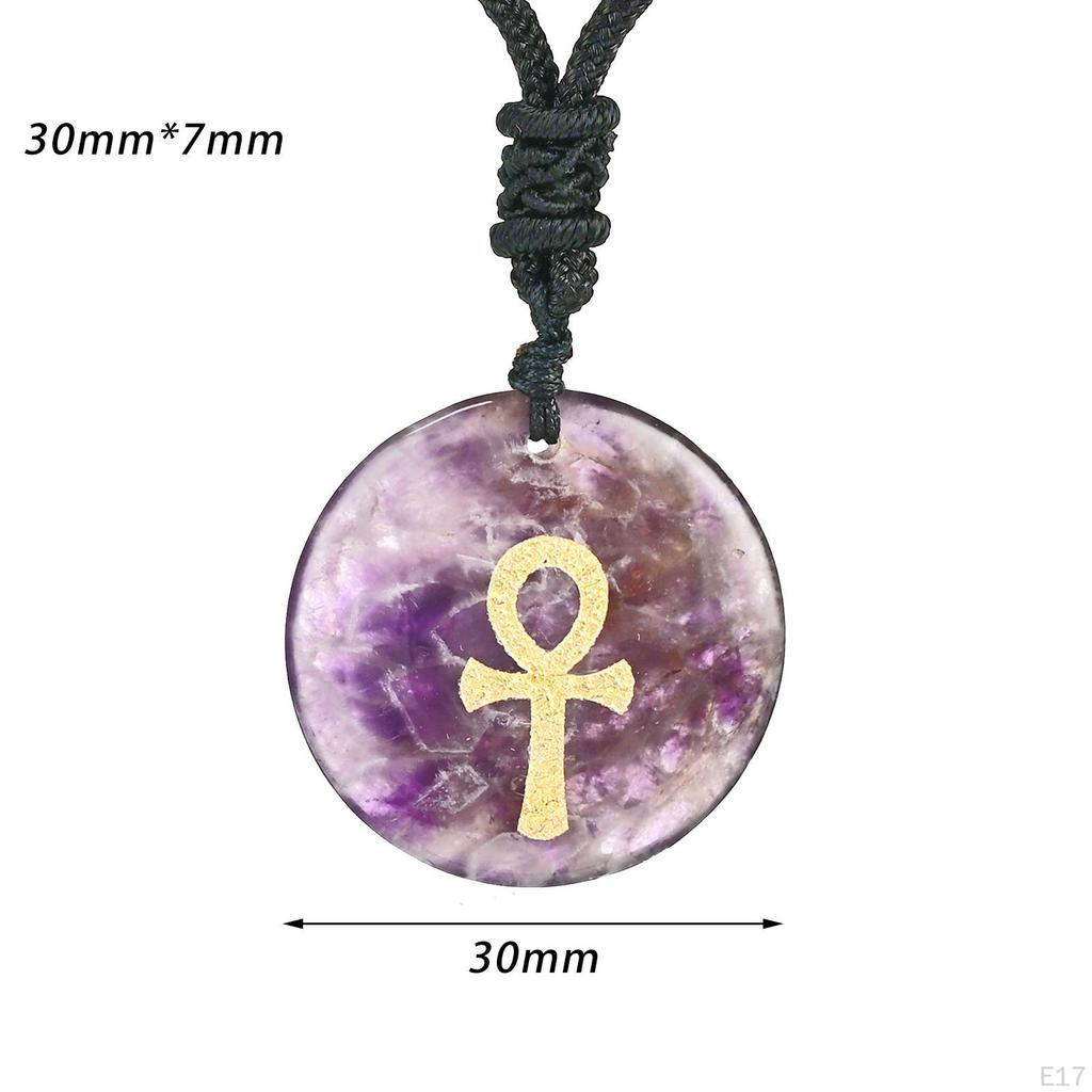 30mm Diameter Round Necklace Pendant Ancient Egyptian Ankh Cross Fashion Jewelry Talisman