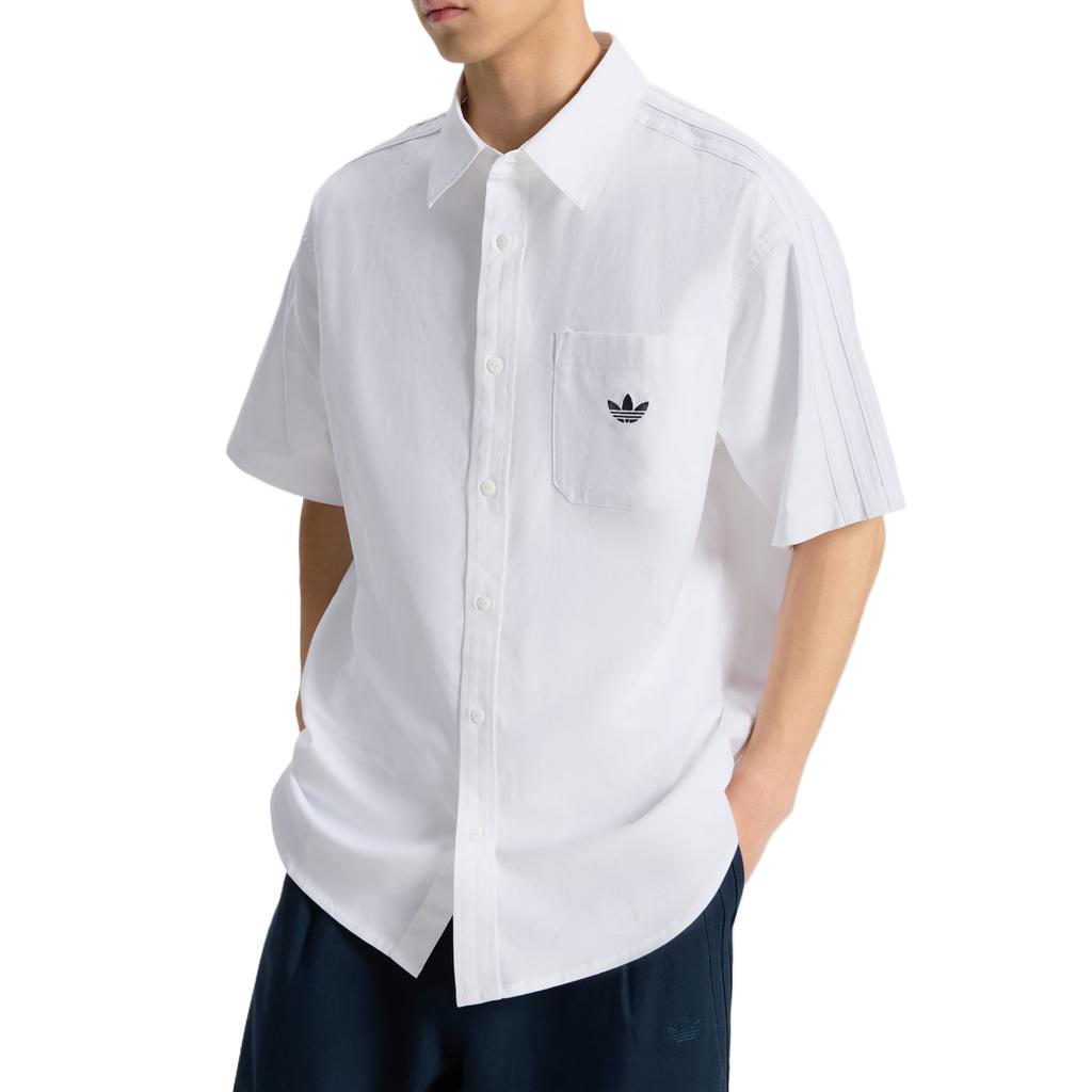 Adidas Originals Shirts Men's Bright White Lapel Moderate KY5767
