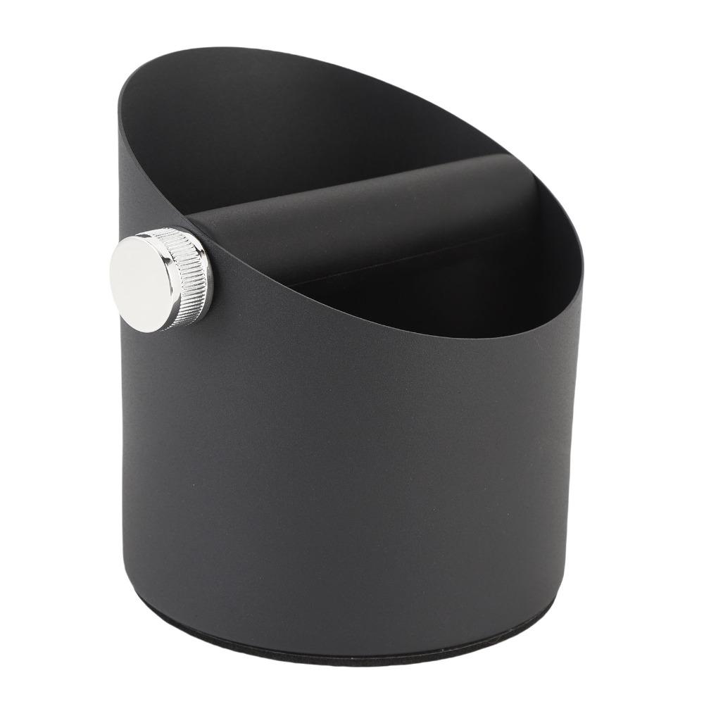 Carbon Steel Coffee Knock Box Removable Knock Bar 20-Puck Capacity Coffee Grounds Bin Slanted-Mouth Anti-Splash Design Puck Bin