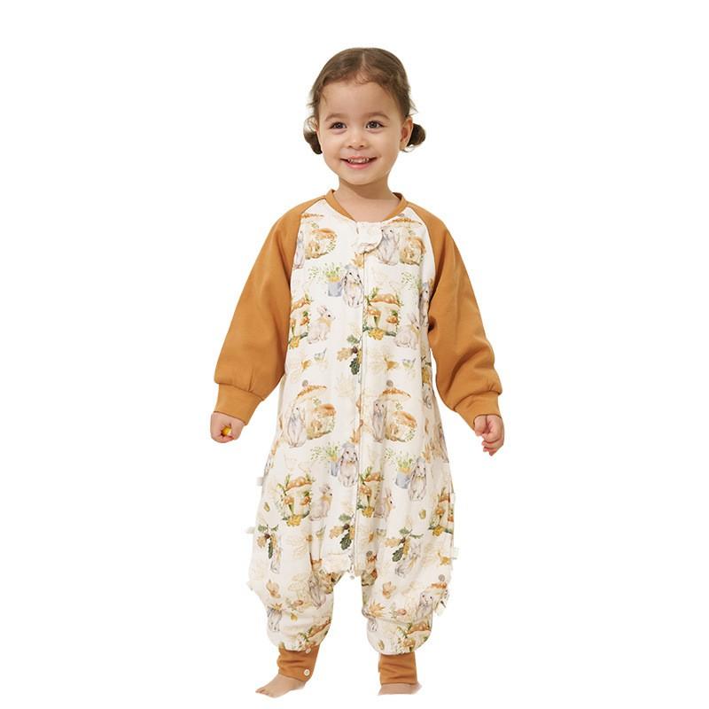 Bamboo Cotton Toddler Sleeping Bag With Detachable Sleeves Warm Winter Sleepwear Ages 1-3 A-Class Safety