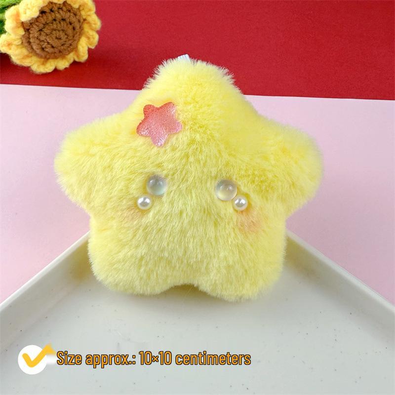 Entzückender Quietsch-Schlüsselanhänger Plüschpuppe in Form eines fünfzackigen Sterns - Perfektes Geschenk für Mädchen mit Herz für Paare oder beste Freunde