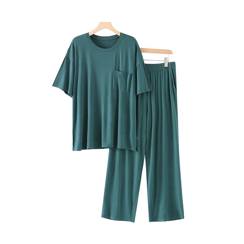 Men s Modal Short Sleeve & Long Pants Pajama Set 3XL