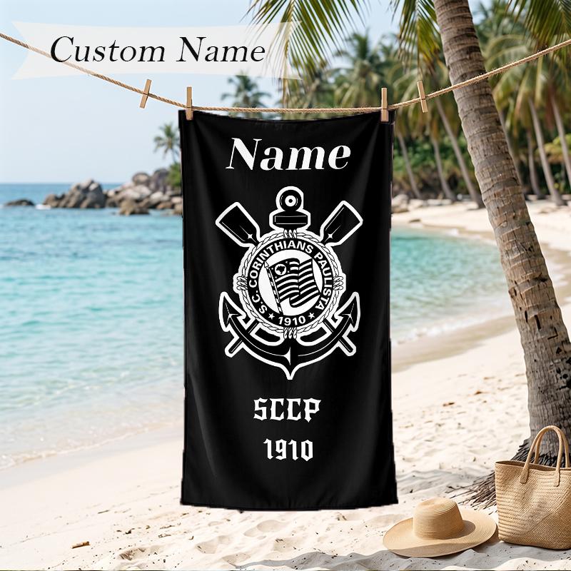 Sport Club Corinthians Paulista Custom Name Printed Beach Towel Personalized Soft Towel For Swimming Beach Travel