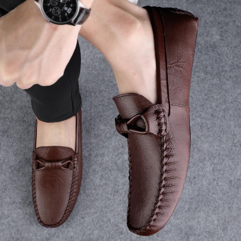 Fashion Slip On Man Walking Shoes Handmade Comfy Mens Loafers Fashion Spring Autumn Casual Shoes New Fashion Man Driving Flats Moccasins
