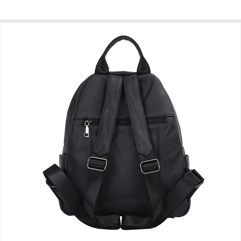Vintage Genuine Leather Travel Backpack Women's Cowhide College Style School Bag