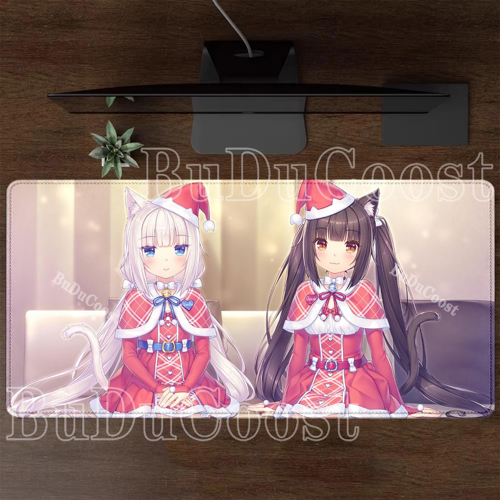 Nekopara Gaming Mousepad Speed HD Printing Anime Girl Desk Mat PC Office Accessories Keyboard Esports Nonslip Base XXL Mouse Pad