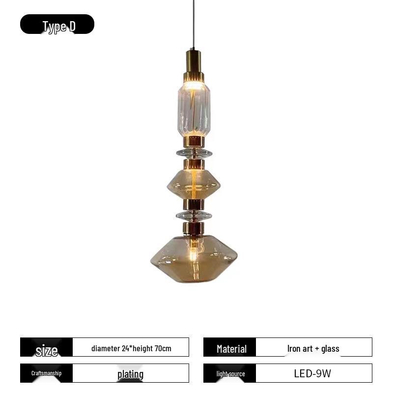 Modern European Glass Chandelier for Restaurant, Bedroom, or Stairwell