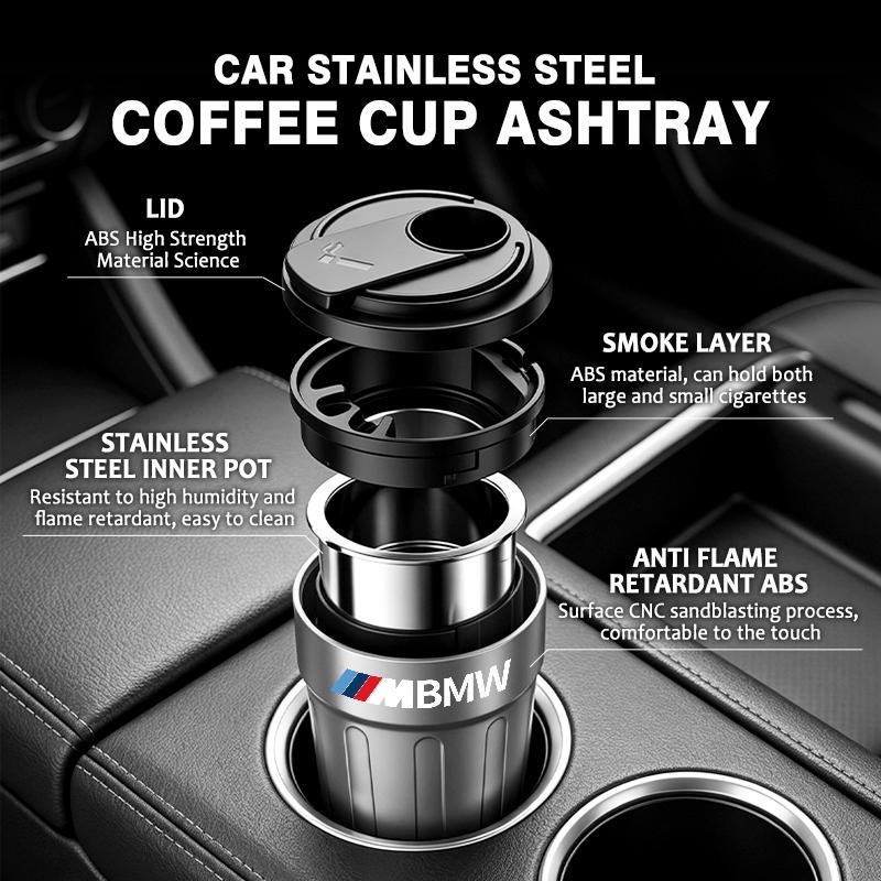 DLCP9 Universal Portable Car Stainless Steel Ashtray Cup Holder For BMW M Performance Alpina M3 M5 M6 X1 X3 X4 X5 G20