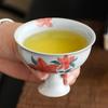 Porcelain Hand Painted Yingchun Cup Antique Porcelain Gray Glaze Teacup High Leg Wide Mouth Tea Cup Kung Fu Single Bowl