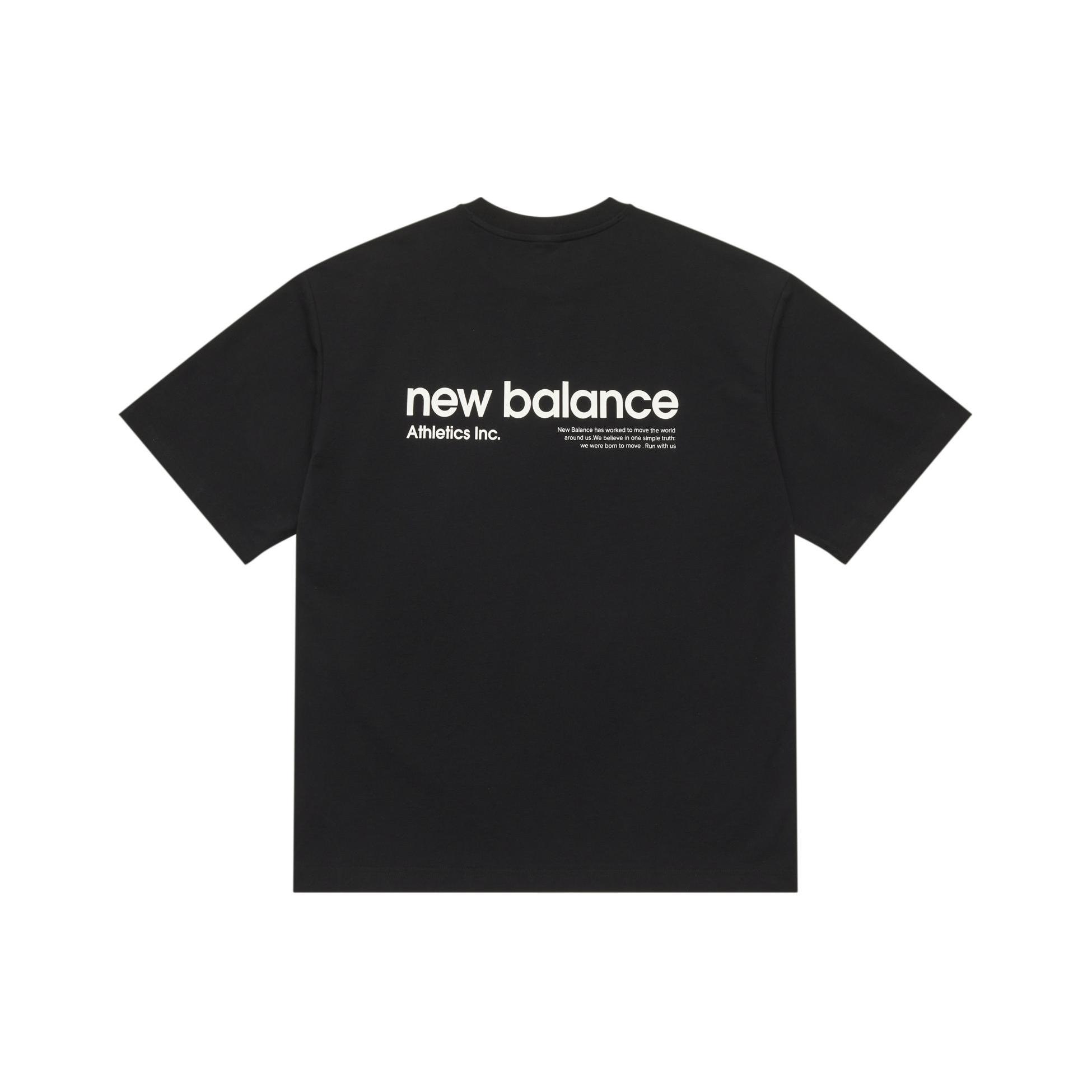 New Balance Linear Heritage Brushed Back Jersey Oversized T-Shirt Asia Sizing Black Unisex AMT42335-BK S