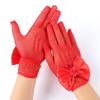 Kids Party Lace Pearl Fishnet Gloves Communion Flower Girl Party Mittens Children's Mittens High Elasticity Mesh Bow Gloves