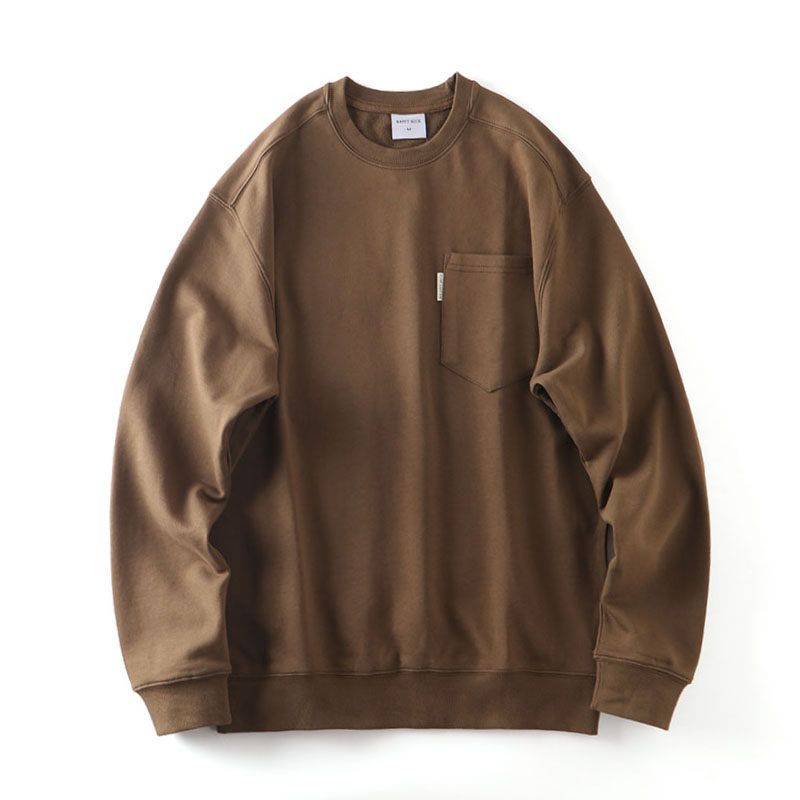 Heavy Weight Terry Autumn and Winter Cattle Goods Casual Coat Sweatshirt Coffee M