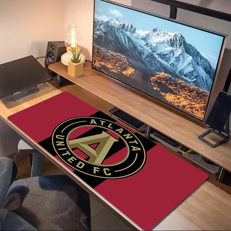 Atlanta United FC Druck Kissen Rutschfest Laptop Tablet Großes Mauspadd XXL Matte Mini-PC Spielmatte Mit Verriegeltem Rand