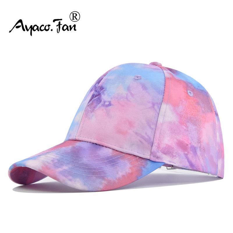 Baseballová čepice Nová Jarní Sluneční klobouk Tie-dyed Barevná Pánská Dámská Unisex-Dospívající Bavlněná Snapback Čepice Vintage Hip Hop Letní Klobouk