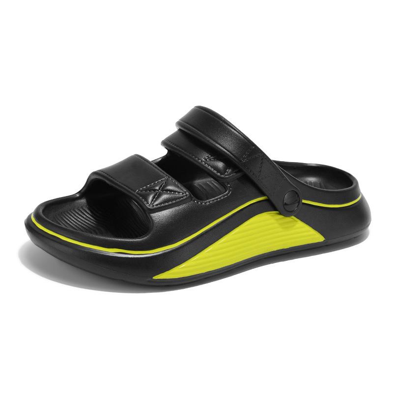 

Летние мужские дышащие шлепанцы с открытым носком и толстой подошвой, однотонные шлепанцы для пары, для улицы, пляжа, шлепанцы на один палец 36