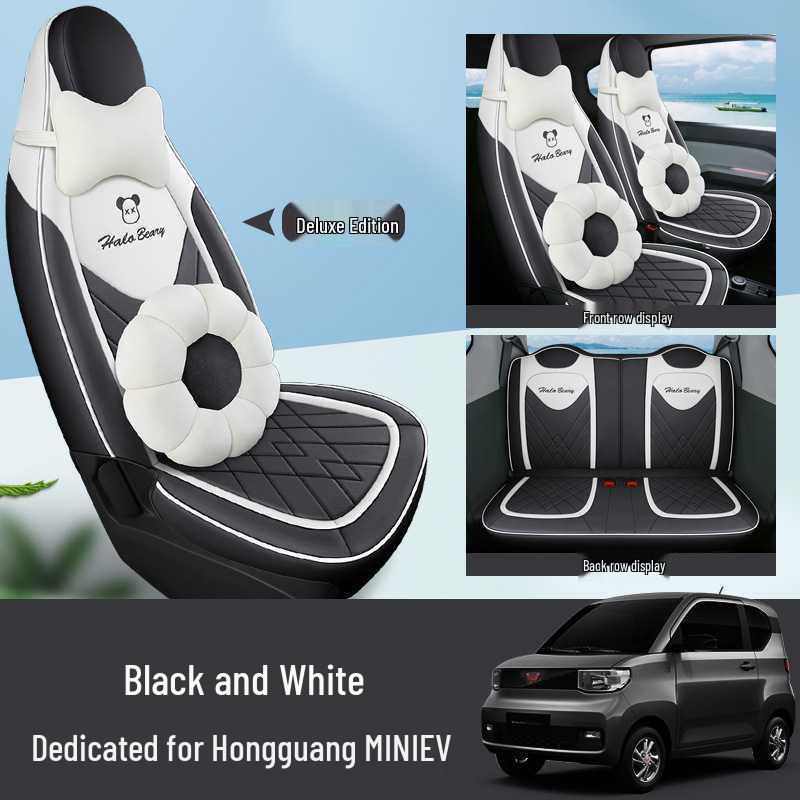 Wuling Hongguang MiniEV Seat Covers: Macaron Full Coverage, All-Season Car Seat Cushions for 2020-2023 Models