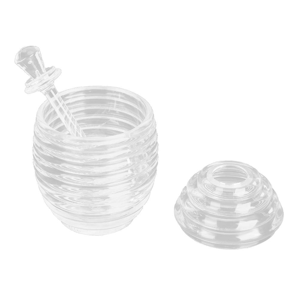 Transparent Honey Dispenser with Lid Honey Container Practical Honey Jar  Syrup Seasoning Storage
