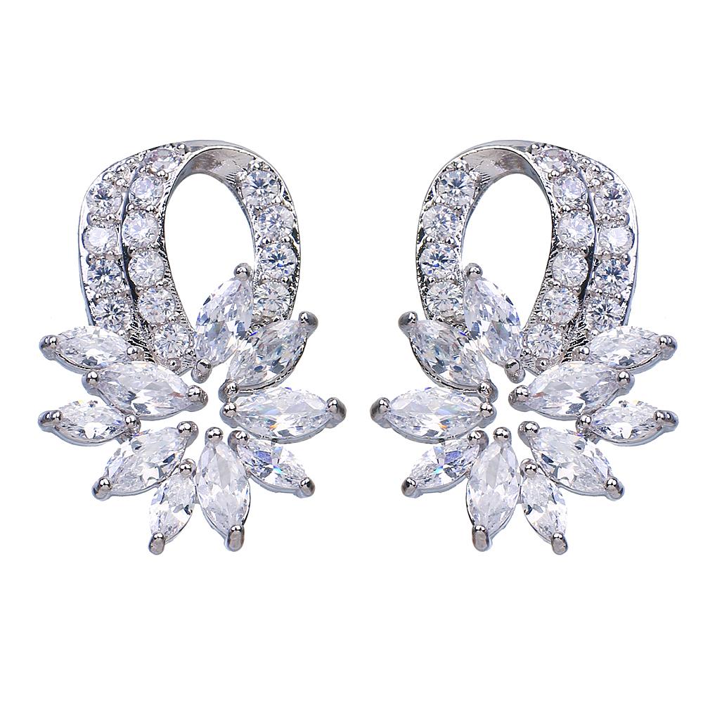 Bettyue Brand Fashion Charm Aaa Cubic Zircon White Gold Color Geometric Jewelry Earrings For Woman Elegance Wedding Party Gift