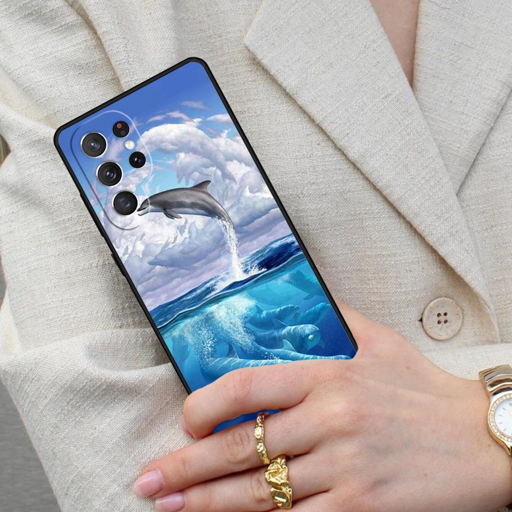 Meeresbewohner Süßer Delfin WEICHE Handyhülle für Samsung Galaxy S26 Ultra S25 S24 S23 S22 S21 S20 Note10 Hülle