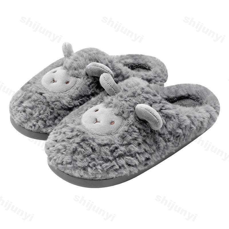 Modne Zimowe Bawełniane Kapcie Damskie Dla Pary Antypoślizgowe Ciepłe Domowe Kapcie Do Wewnątrz Pluszowe Puszyste 2025 Nowe Wygodne Kapcie Podłogowe z Jagnięcej Wełny
