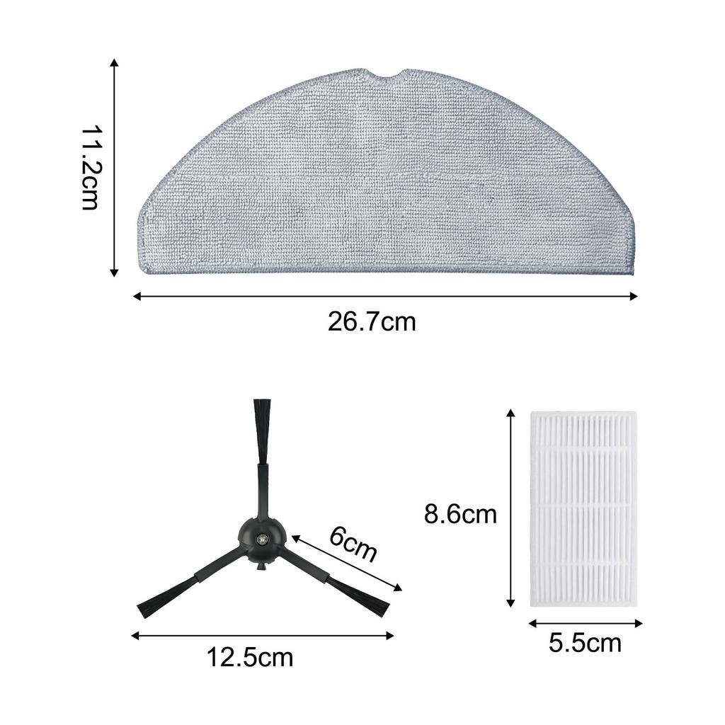 Side Brushes and Filters Replacement Pack for Tapo RV30 RV20 Max Plus Models
