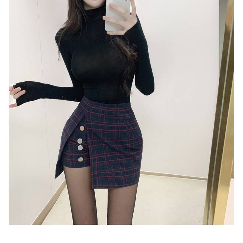 Autumn Winter Women Sexy Slim Cotton Shirt High Neck Long Sleeve Tops